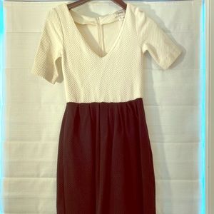 Anthrpologie Black and White Textured Cotton Dress